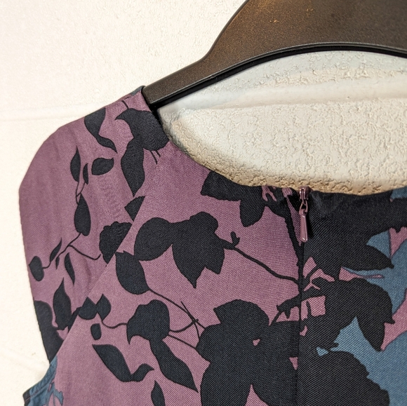 2/$20 Mexx Midi Dress Purple Teal Floral Cap Sleeve Small Viscose Semi-forml - Picture 4 of 8